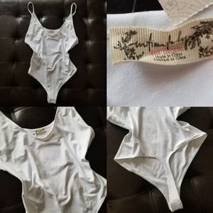 ❗Free People White Spaghetti Strap Thong Bodysuit Small❗